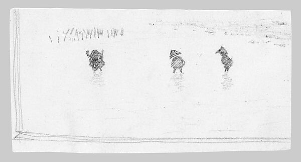 Wading Children, John Singer Sargent (American, Florence 1856–1925 London), Graphite on off-white wove paper, American