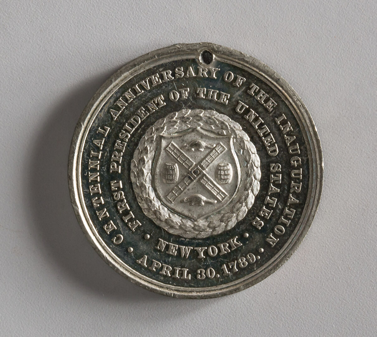 Centennial of Washington's Inauguration, 1889, Joseph H. Merriam, White metal, American