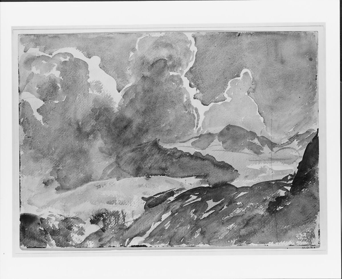 Sky and Mountains, John Singer Sargent (American, Florence 1856–1925 London), Watercolor and graphite on white wove paper, American