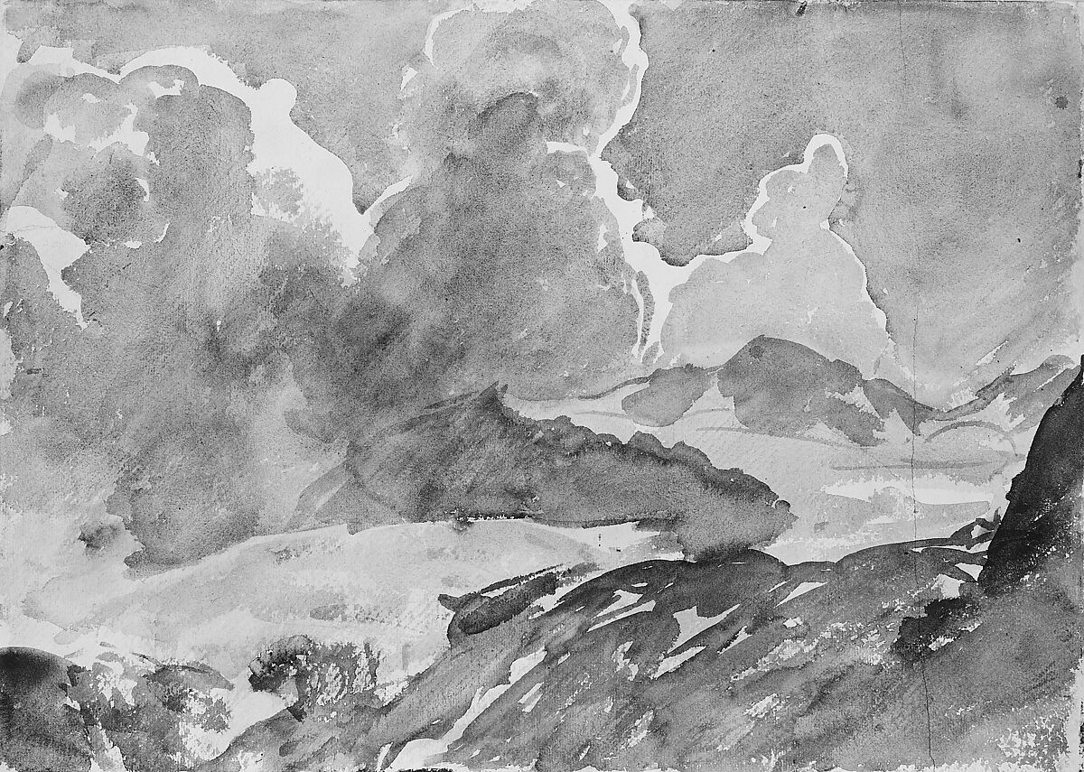 Sky and Mountains, John Singer Sargent (American, Florence 1856–1925 London), Watercolor and graphite on white wove paper, American
