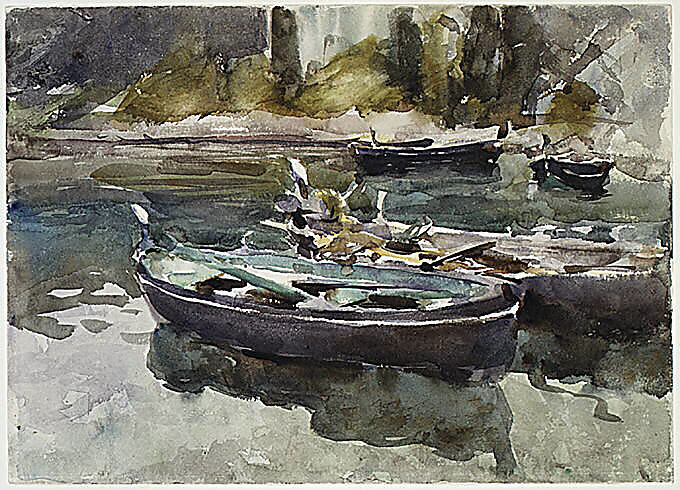 Small Boats, John Singer Sargent (American, Florence 1856–1925 London), Watercolor and graphite on white wove paper, American