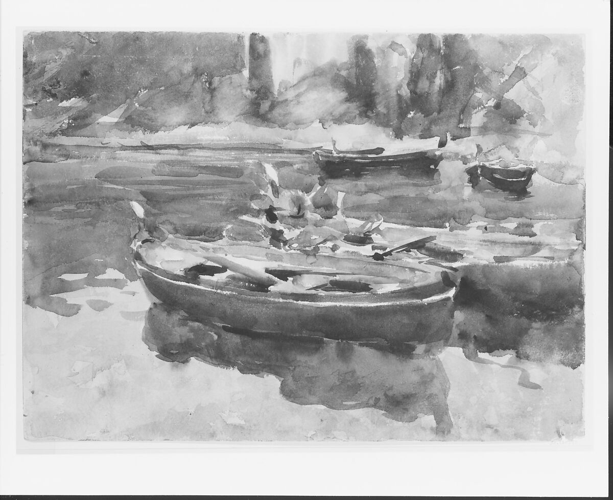 Small Boats, John Singer Sargent (American, Florence 1856–1925 London), Watercolor and graphite on white wove paper, American