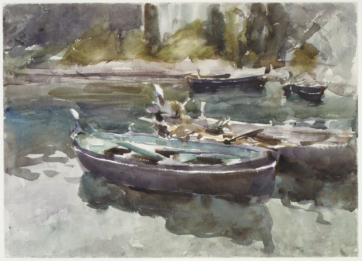 Small Boats, John Singer Sargent (American, Florence 1856–1925 London), Watercolor and graphite on white wove paper, American