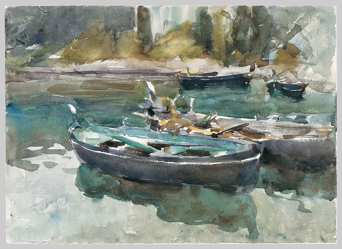 Small Boats, John Singer Sargent (American, Florence 1856–1925 London), Watercolor and graphite on white wove paper, American