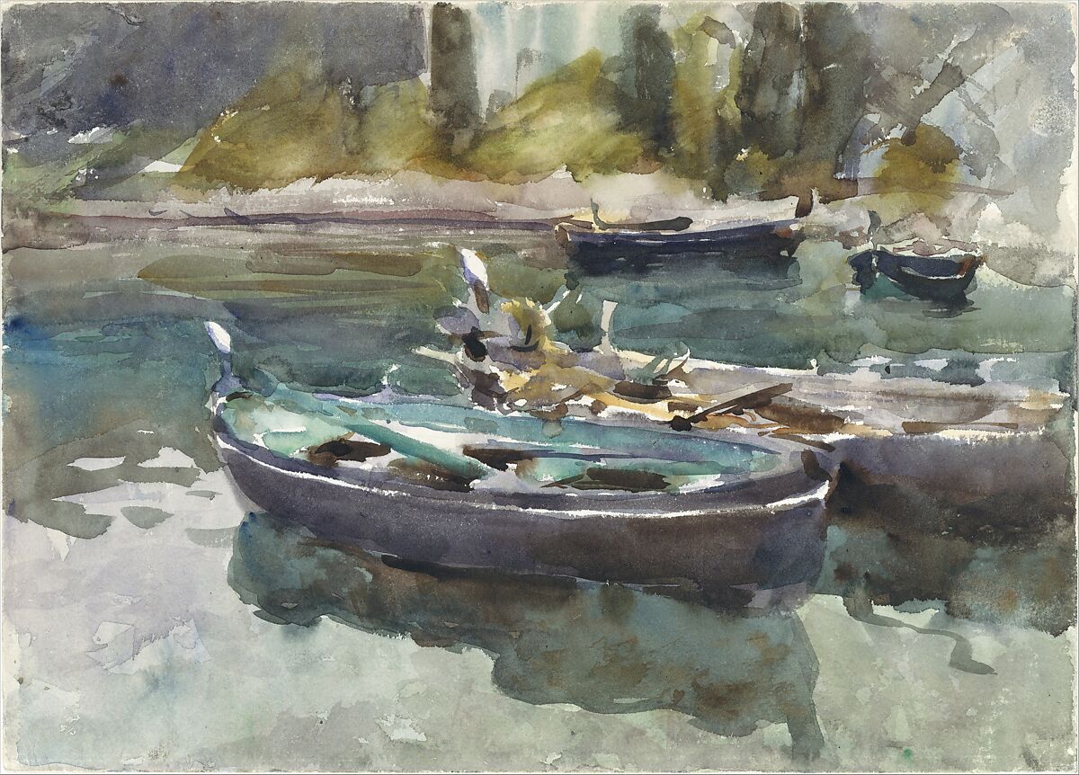 Small Boats, John Singer Sargent (American, Florence 1856–1925 London), Watercolor and graphite on white wove paper, American
