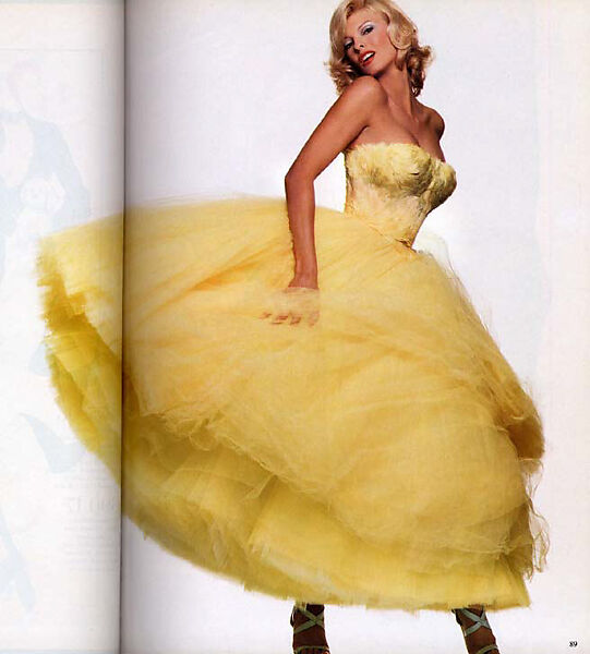 Evening dress, John Galliano (founded 1984), silk, feathers, French