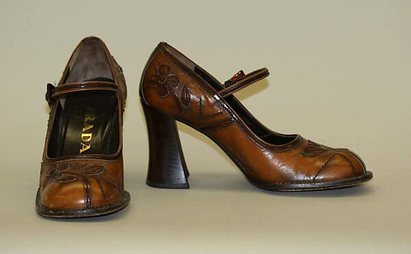 Shoes, Prada (Italian, founded 1913), a,b) leather, Italian 
