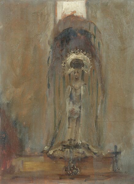 A Spanish Madonna, John Singer Sargent (American, Florence 1856–1925 London), Oil on wood, American 