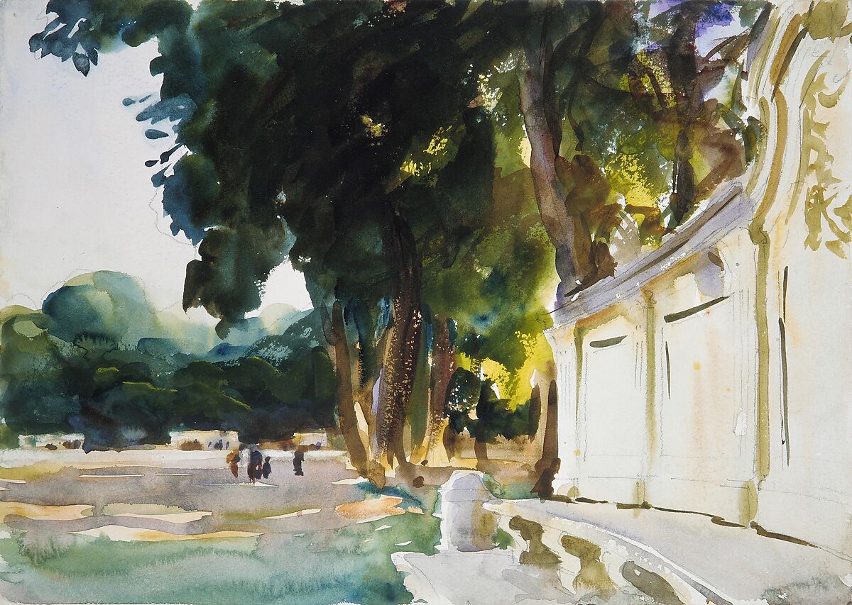 Spanish Midday, Aranjuez, John Singer Sargent (American, Florence 1856–1925 London), Watercolor and graphite on white wove paper, American