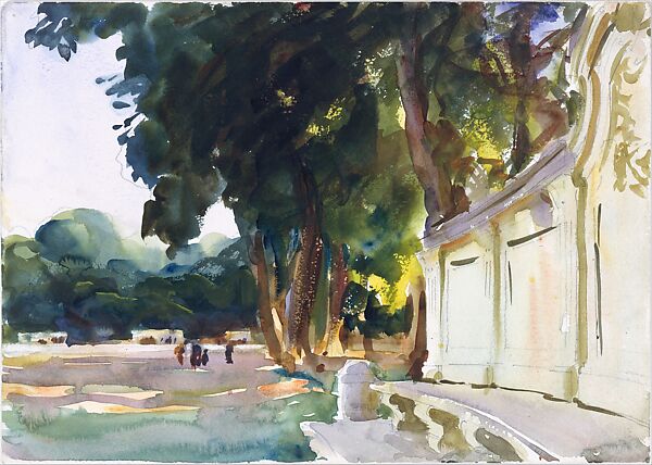 Spanish Midday, Aranjuez, John Singer Sargent (American, Florence 1856–1925 London), Watercolor and graphite on white wove paper, American 