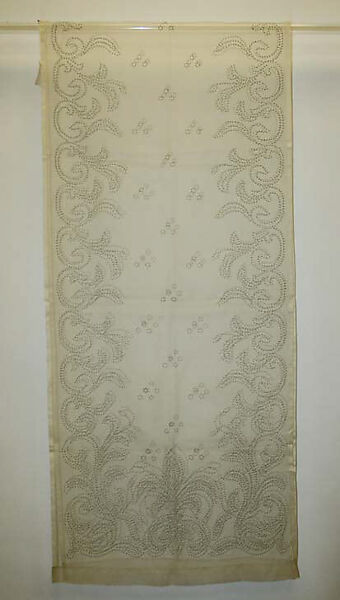 Stole, silk, paint (probably), American or European 