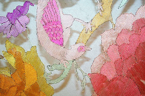 Shawl, silk, American or European