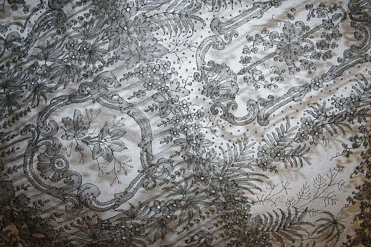Shawl, cotton, French