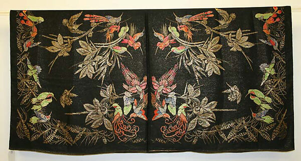 Shawl, silk, metal, European 