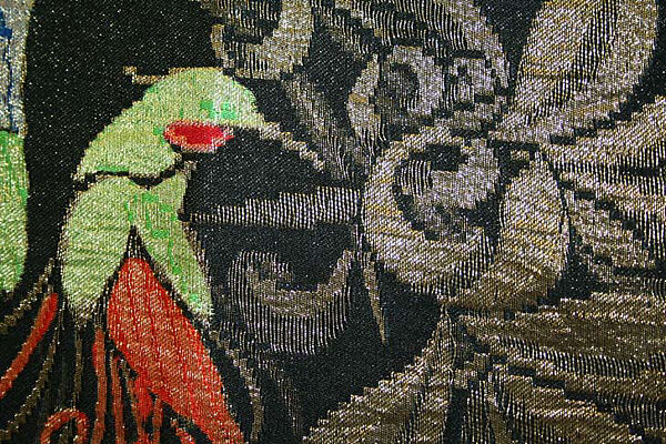 Shawl, silk, metal, European