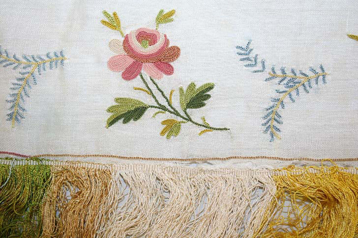Shawl, silk, cotton, French