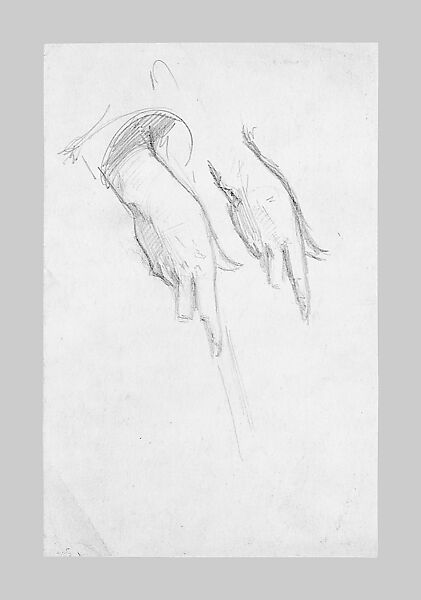 Hand for "Carolus-Duran", John Singer Sargent (American, Florence 1856–1925 London), Graphite on off-white wove paper, American