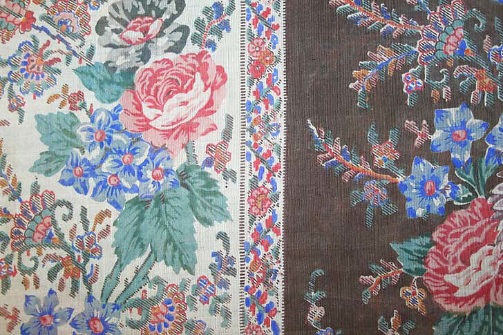 Shawl, silk, wool, probably French