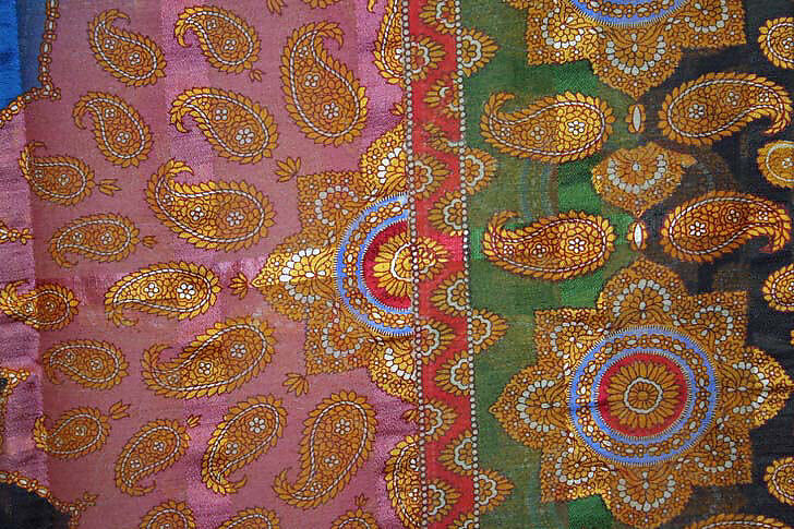 Shawl, wool, silk, French