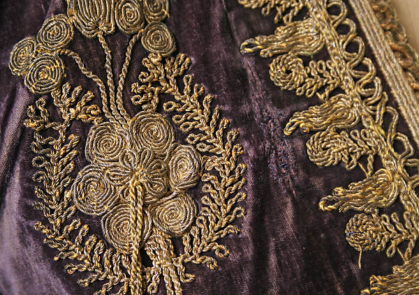 Bolero, Silk, metal wrapped thread; embroidered