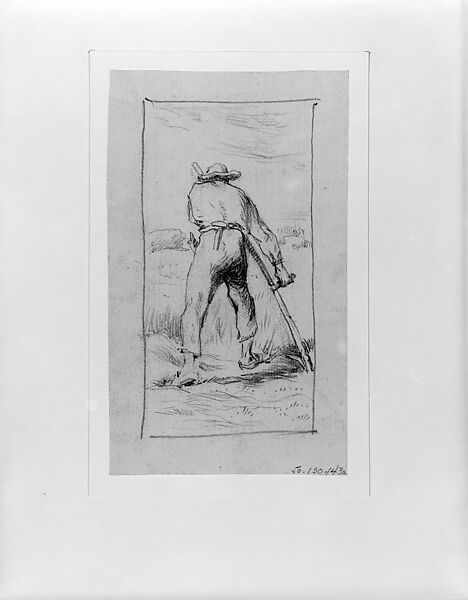 La Faucheur (The Reaper), John Singer Sargent (American, Florence 1856–1925 London), Graphite on off-white laid paper, American