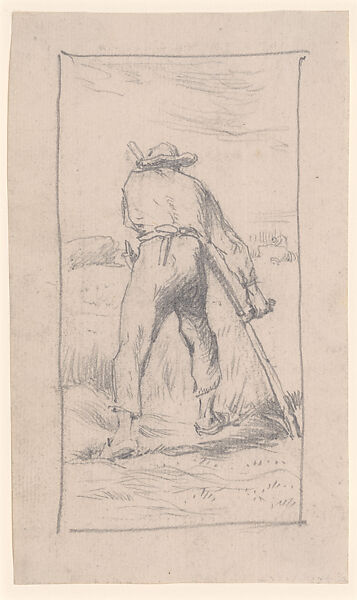 La Faucheur (The Reaper), John Singer Sargent (American, Florence 1856–1925 London), Graphite on off-white laid paper, American