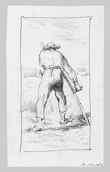La Faucheur (The Reaper), John Singer Sargent (American, Florence 1856–1925 London), Graphite on off-white laid paper, American
