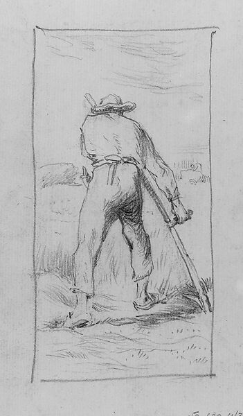 La Faucheur (The Reaper), John Singer Sargent (American, Florence 1856–1925 London), Graphite on off-white laid paper, American 