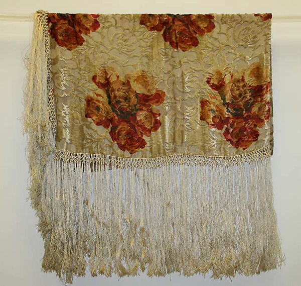 Shawl, silk, American