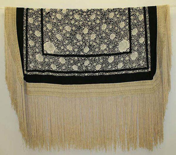 Shawl, silk, Spanish 