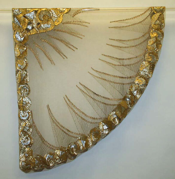 Evening shawl, silk, metallic thread, French 