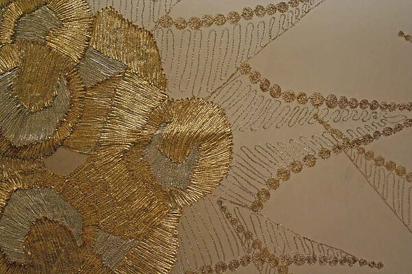Evening shawl, silk, metallic thread, French
