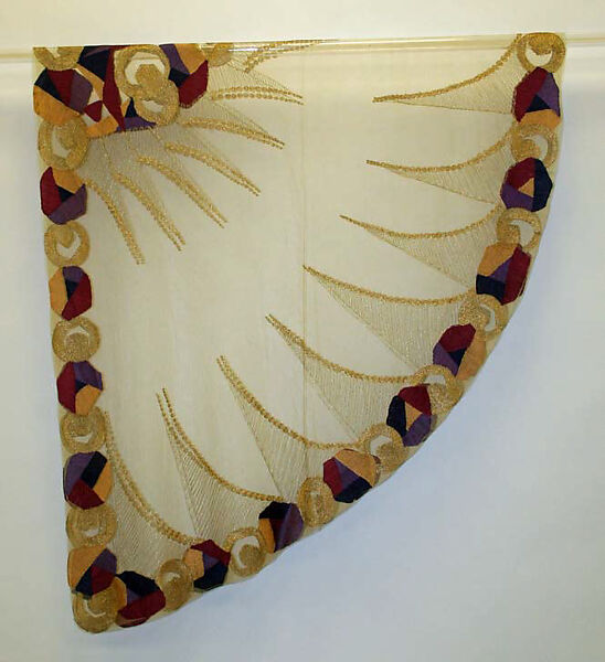 Evening shawl, silk, gold thread, French 