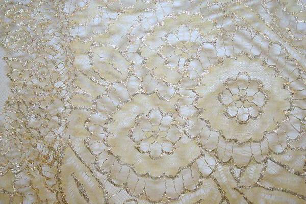 Evening shawl, silk, metallic, French