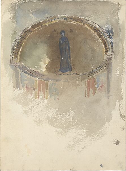 Madonna, Mosaic, Saints Maria and Donato, Murano, John Singer Sargent (American, Florence 1856–1925 London), Watercolor and gouache on white wove paper, American 