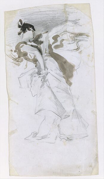 After "El-Jaleo", John Singer Sargent (American, Florence 1856–1925 London), Graphite and watercolor on prepared clay-coated paper, American