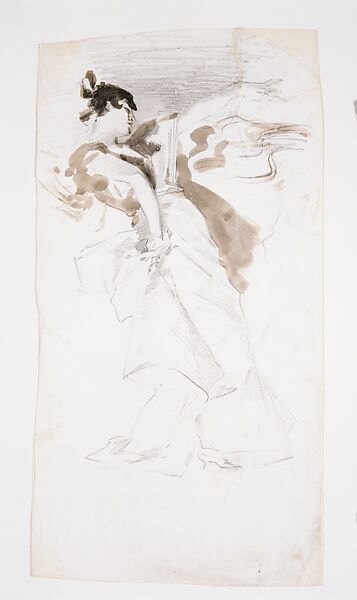 After "El-Jaleo", John Singer Sargent (American, Florence 1856–1925 London), Graphite and watercolor on prepared clay-coated paper, American