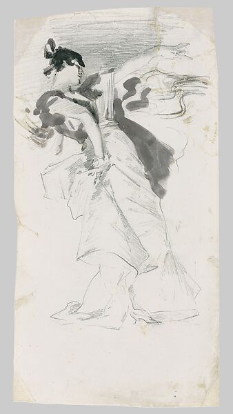 After "El-Jaleo", John Singer Sargent (American, Florence 1856–1925 London), Graphite and watercolor on prepared clay-coated paper, American