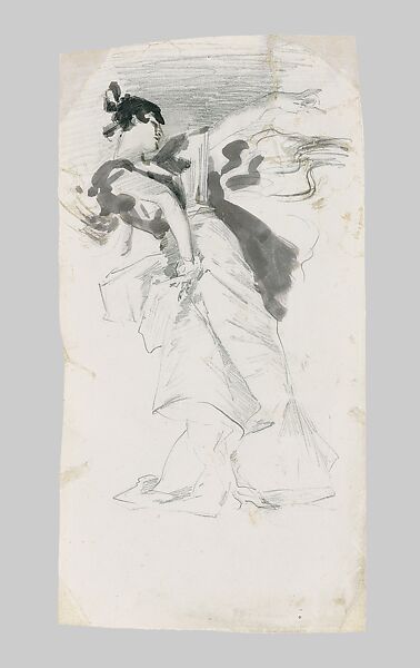 After "El-Jaleo", John Singer Sargent (American, Florence 1856–1925 London), Graphite and watercolor on prepared clay-coated paper, American