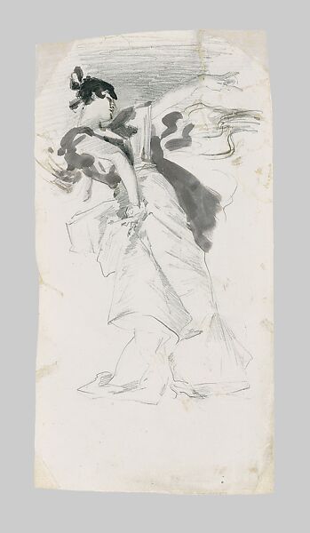 After "El-Jaleo", John Singer Sargent (American, Florence 1856–1925 London), Graphite and watercolor on prepared clay-coated paper, American