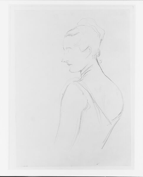 Virginie Amélie Avegno Gautreau, Study for "Madame X", John Singer Sargent (American, Florence 1856–1925 London), Graphite on off-white wove paper, American