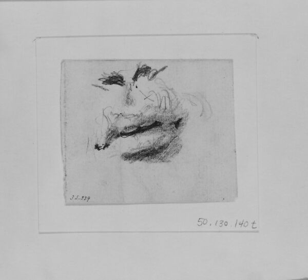 Nostrils and Lips, John Singer Sargent (American, Florence 1856–1925 London), Graphite on off-white wove paper, American