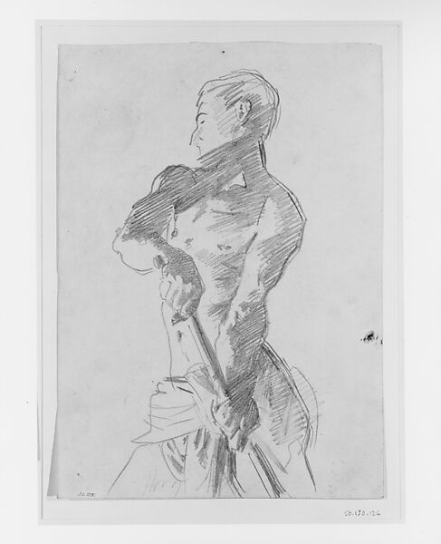 Man with Loincloth, John Singer Sargent (American, Florence 1856–1925 London), Graphite on off-white wove paper, American