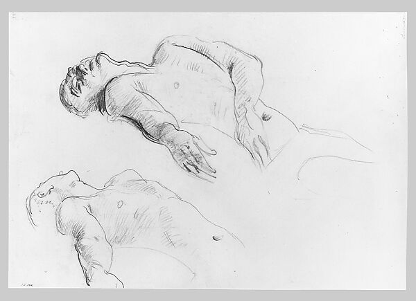 Reclining Nude, John Singer Sargent (American, Florence 1856–1925 London), Graphite on off-white wove paper, American