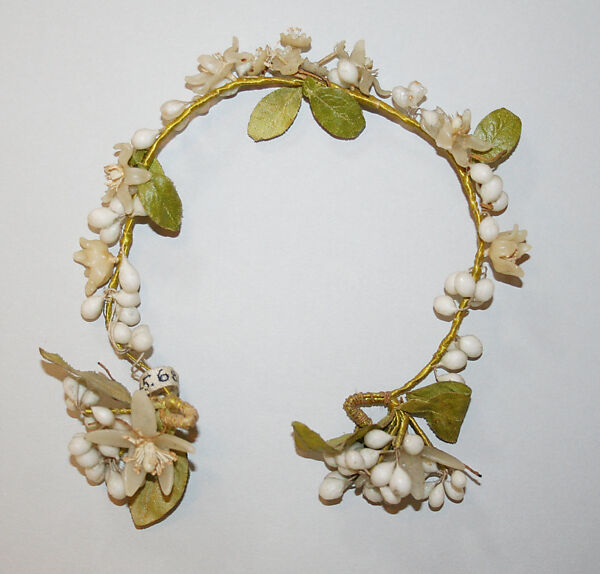 Wedding accessory set, silk, metal, wax, American or European