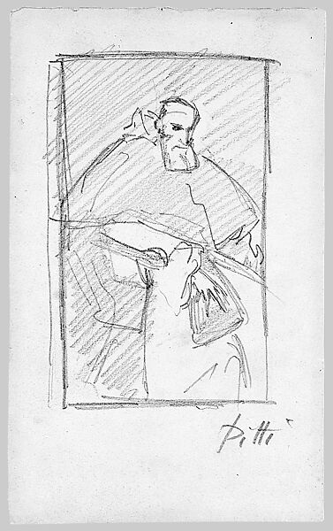 Pope Paul III, John Singer Sargent (American, Florence 1856–1925 London), Graphite on off-white wove paper, American