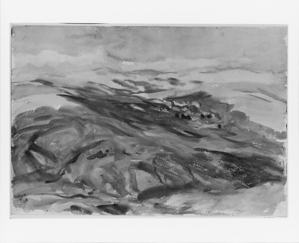 Sunset, John Singer Sargent (American, Florence 1856–1925 London), Watercolor, gouache, and graphite on white wove paper, American