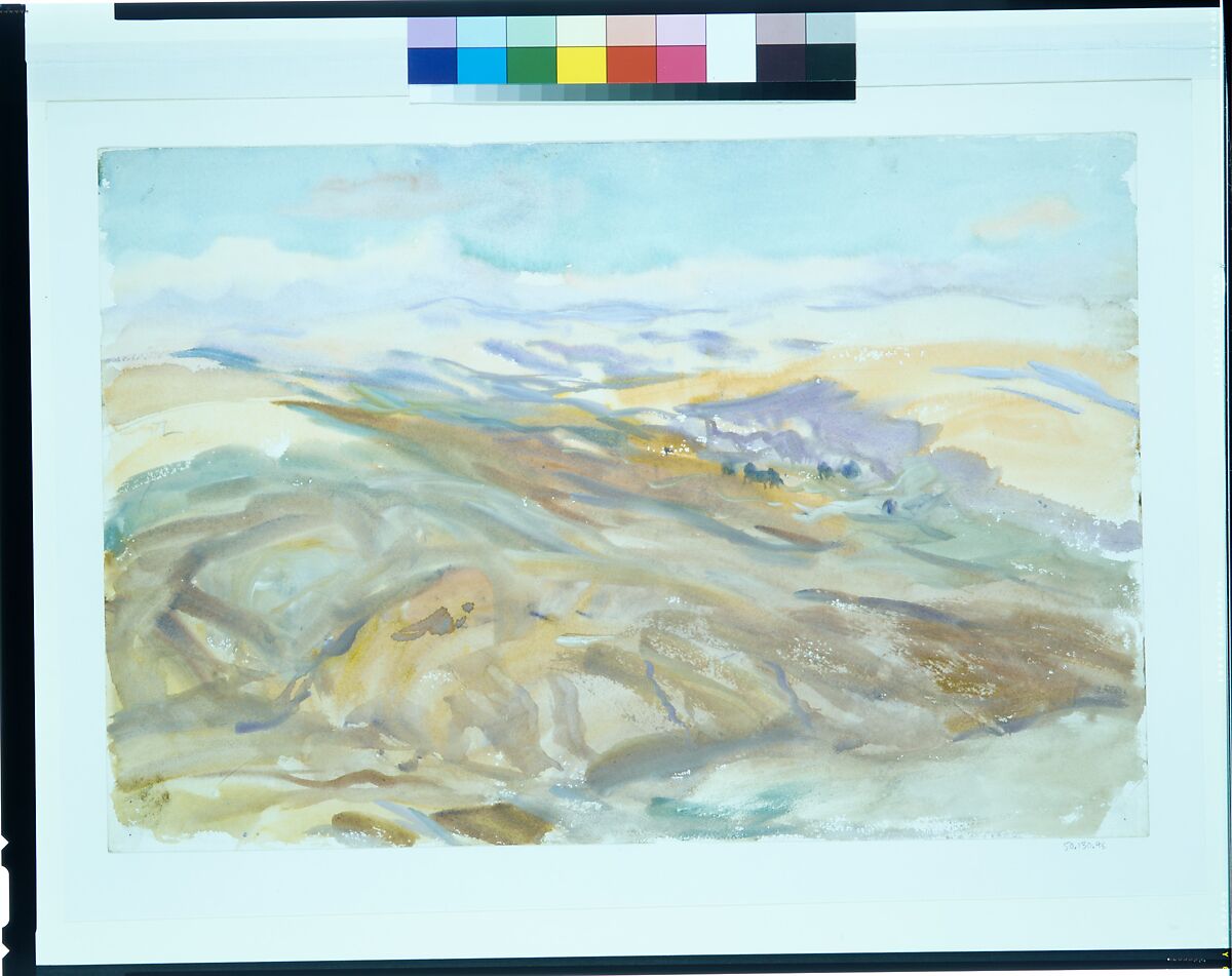 Sunset, John Singer Sargent (American, Florence 1856–1925 London), Watercolor, gouache, and graphite on white wove paper, American