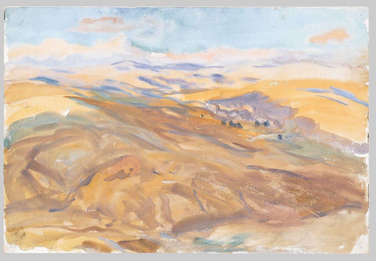Sunset, John Singer Sargent (American, Florence 1856–1925 London), Watercolor, gouache, and graphite on white wove paper, American