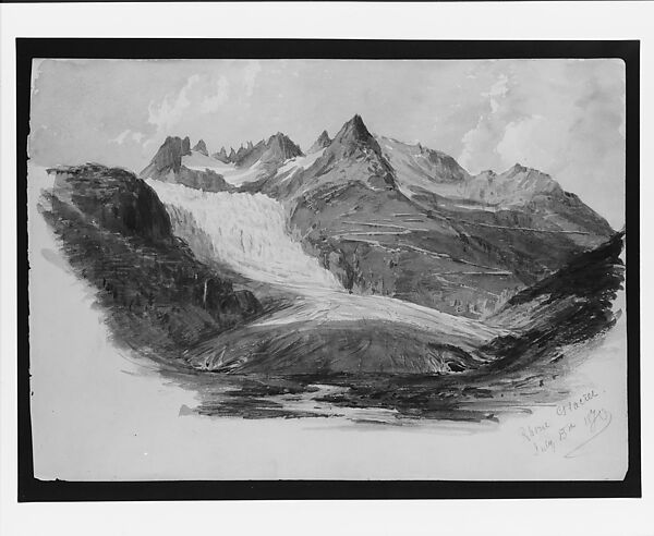 Rhône Glacier (from "Splendid Mountain Watercolours" Sketchbook), John Singer Sargent (American, Florence 1856–1925 London), Watercolor and graphite on off-white wove paper, American